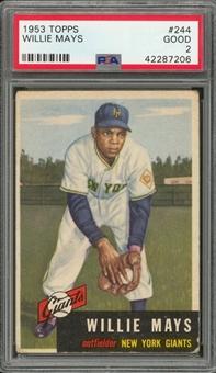 1953 Topps #244 Willie Mays – PSA GD 2